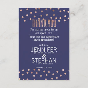 Tarjeta De Agradecimiento Los azules marinos ligeros de los lunares color de