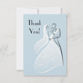 Tarjeta De Agradecimiento Los bailarines retros azules del boda le agradecen