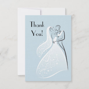 Tarjeta De Agradecimiento Los bailarines retros azules del boda le agradecen