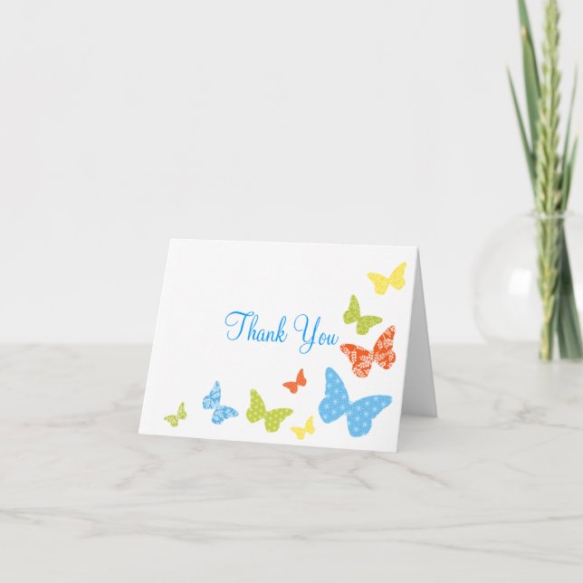 Tarjeta De Agradecimiento Los besos de la mariposa le agradecen (Anverso)