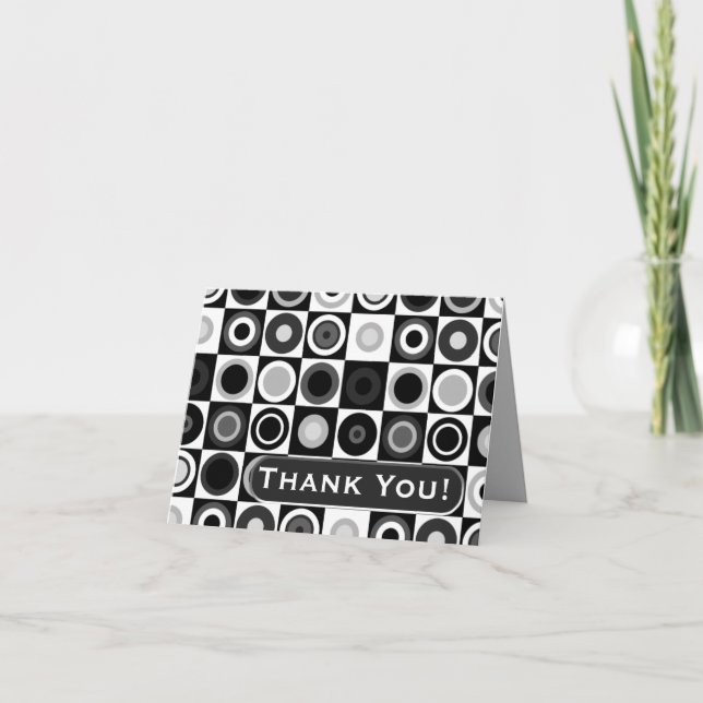 Tarjeta De Agradecimiento Los círculos y los cuadrados le agradecen observar (Anverso)