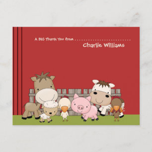 Tarjeta De Agradecimiento Los compinches del corral del bebé le agradecen