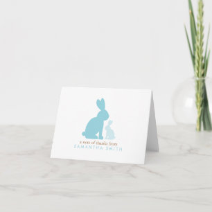 Tarjeta De Agradecimiento Los conejos azules Baby Shower le agradecen las