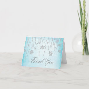 Tarjeta De Agradecimiento Los copos de nieve del diamante del país de las