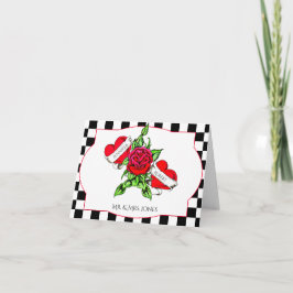 Tarjeta De Agradecimiento Los corazones del Rockabilly y la boda color de
