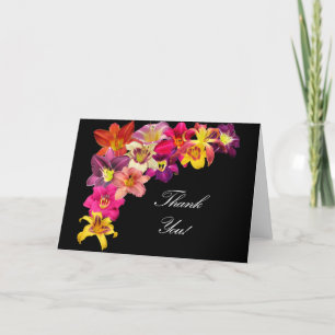 Tarjeta De Agradecimiento Los Daylilies en negro - gracias