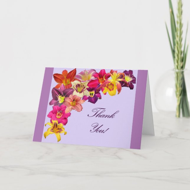 Tarjeta De Agradecimiento Los Daylilies le agradecen (Anverso)