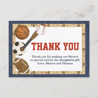 Tarjeta De Agradecimiento Los deportes All Star le agradecen cardar