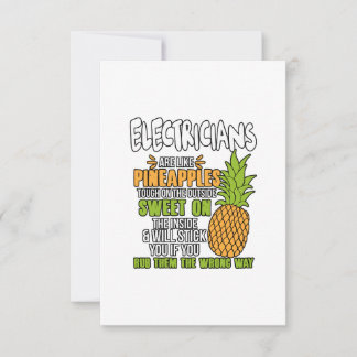 Tarjeta De Agradecimiento Los Electricistas Son Como Las Piñas.