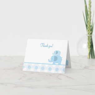 Tarjeta De Agradecimiento Los elefantes azules de la MOD le agradecen cardar