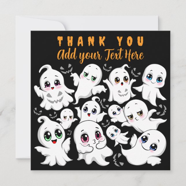 Tarjeta De Agradecimiento Los fantasmas del bebé espantaron el humor de Hall (Anverso)