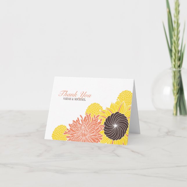 Tarjeta De Agradecimiento Los flores del jardín le agradecen (Anverso)