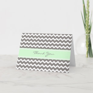 Tarjeta De Agradecimiento Los galones grises Baby Shower de la menta le