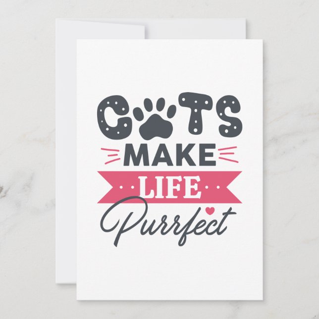 Tarjeta De Agradecimiento Los gatos hacen que la vida sea perfecta (Anverso)