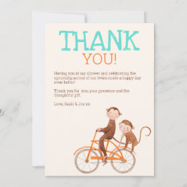 Tarjeta De Agradecimiento Los gemelos Baby Shower cute el doble problema de 