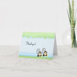 Tarjeta De Agradecimiento Los gemelos tontos de los monos doblados le