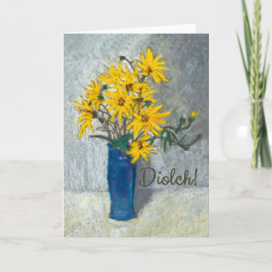 Tarjeta De Agradecimiento Los girasoles de oro le agradecen cardar, saludo