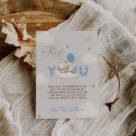 Tarjeta De Agradecimiento Los globos de oso azul deprimen mucho