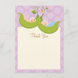 Tarjeta De Agradecimiento Los guisantes en un chica Baby Shower del muchacho