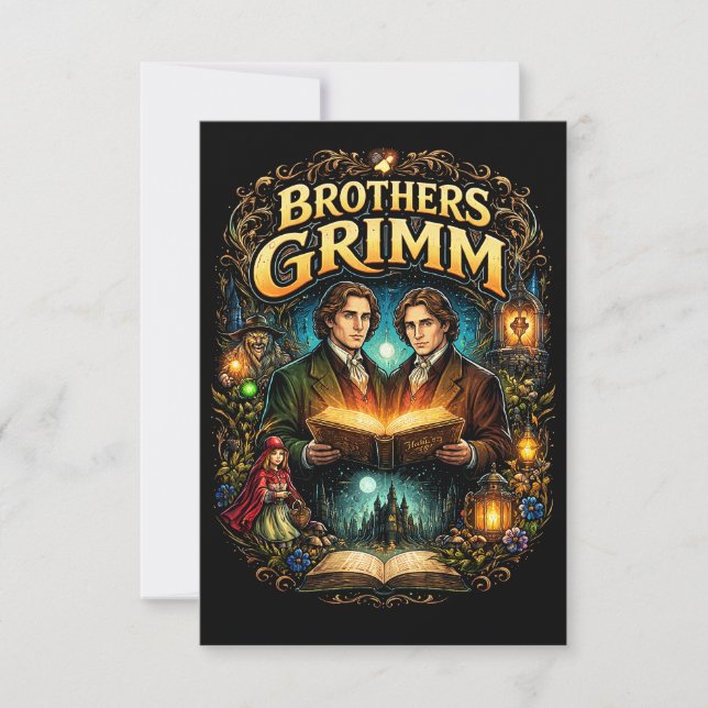 Tarjeta De Agradecimiento Los hermanos Grimm (Anverso)