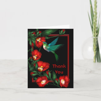 Tarjeta De Agradecimiento Los hibiscos del colibrí le agradecen Notecards en
