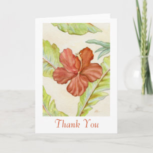 Tarjeta De Agradecimiento Los hibiscos le agradecen cardar