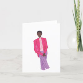 Tarjeta De Agradecimiento Los Hombres Bien Vestidos Usan Rosa