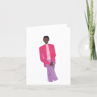 Tarjeta De Agradecimiento Los Hombres Bien Vestidos Usan Rosa