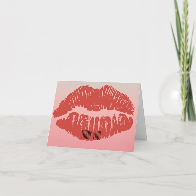 Tarjeta De Agradecimiento Los labios del Smooch le agradecen (Anverso)