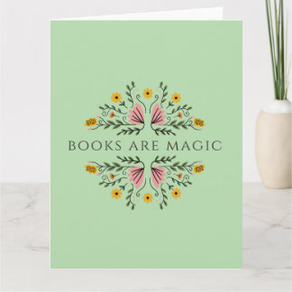 Tarjeta De Agradecimiento Los libros son mágicos libro verde libresco