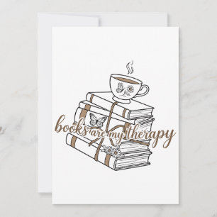 Tarjeta De Agradecimiento Los Libros Son Mi Terapia Camiseta Pila De Libros