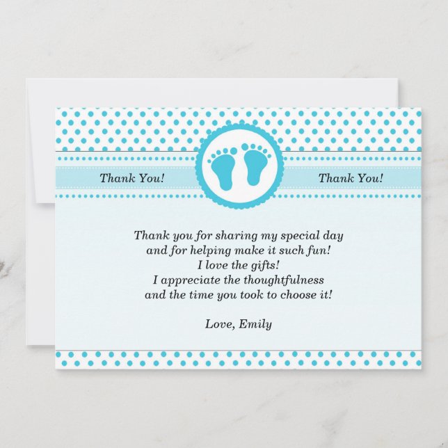 Tarjeta De Agradecimiento Los lunares Baby Shower le agradecen cardar la (Anverso)