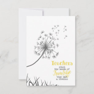 Tarjeta De Agradecimiento Los Maestros Plantan Las Semillas Del Conocimiento