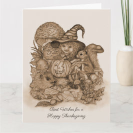 Tarjeta De Agradecimiento Los mejores deseos para un feliz Día de Acción de 