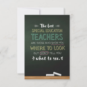 Tarjeta De Agradecimiento Los mejores profesores de educación especial