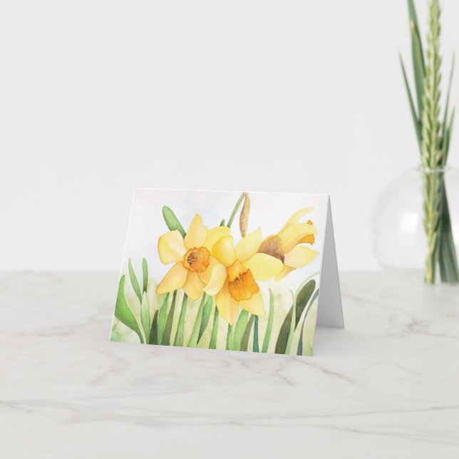 Tarjeta De Agradecimiento Los narcisos le agradecen cardar (Anverso)