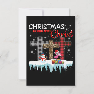 Tarjeta De Agradecimiento Los Navidades empiezan con Cristo amor flamingo