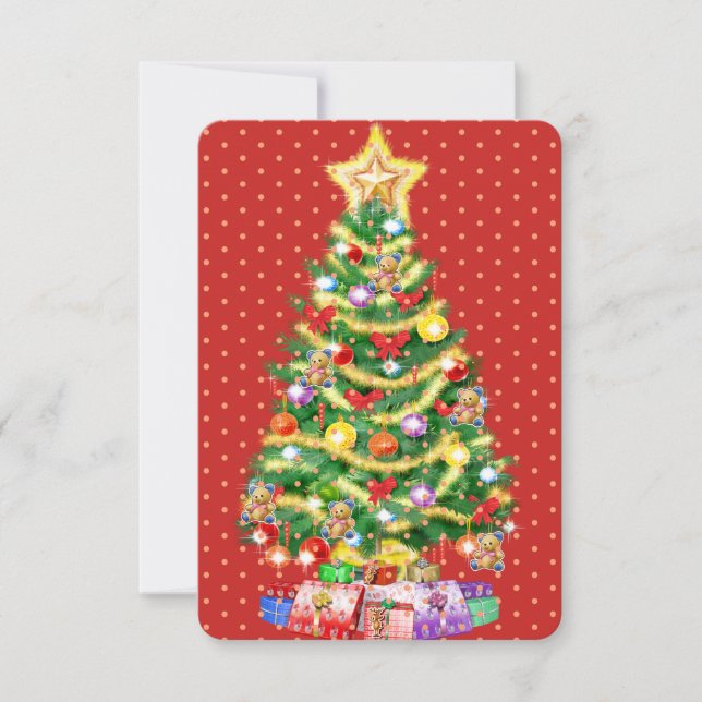 Tarjeta De Agradecimiento Los Navidades personalizados cargan el árbol y las (Anverso)