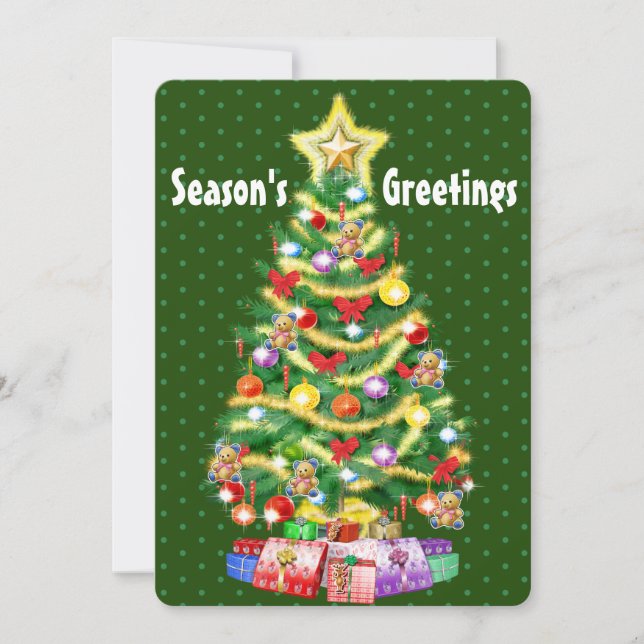Tarjeta De Agradecimiento Los Navidades personalizados cargan el árbol y las (Anverso)