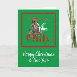 Tarjeta De Agradecimiento Los navidades sólo ven el árbol verde rojo abstrac