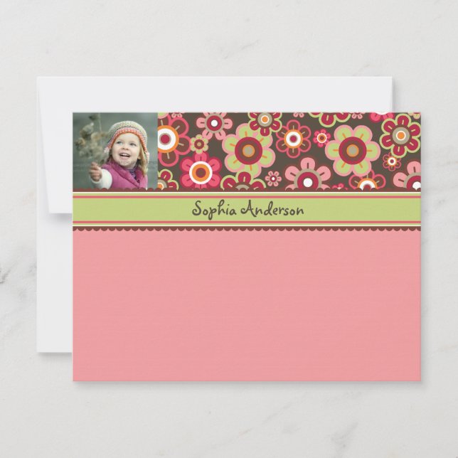 Tarjeta De Agradecimiento Los niños de la floración de las margaritas del (Anverso)