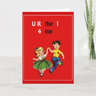 Tarjeta De Agradecimiento Los niños de San Valentín bailan muy bien