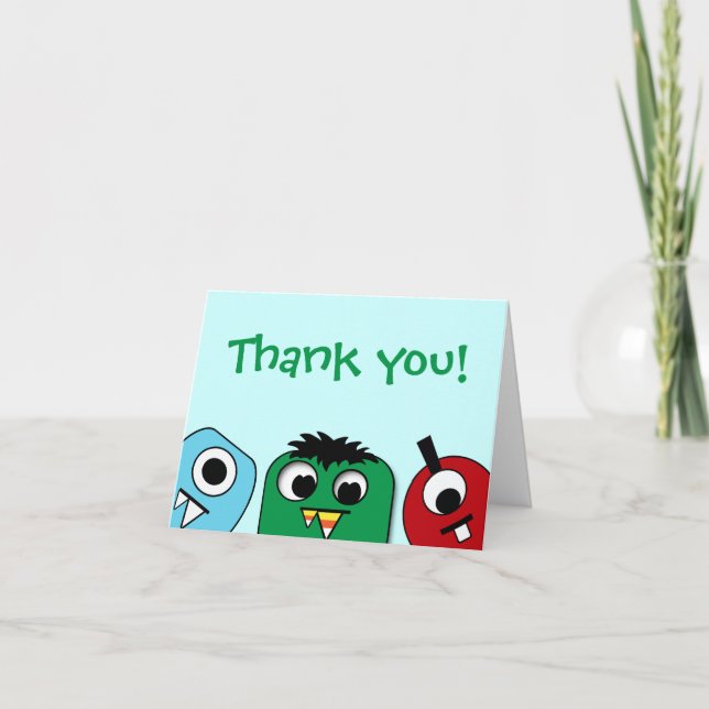 Tarjeta De Agradecimiento Los niños del monstruo le agradecen (Anverso)