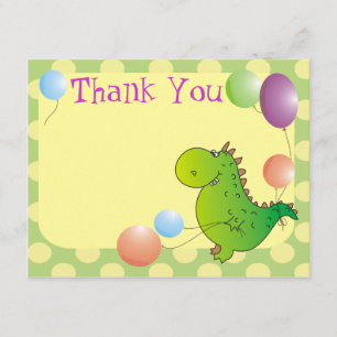 Tarjeta De Agradecimiento Los niños dulces del dragón le agradecen cardar