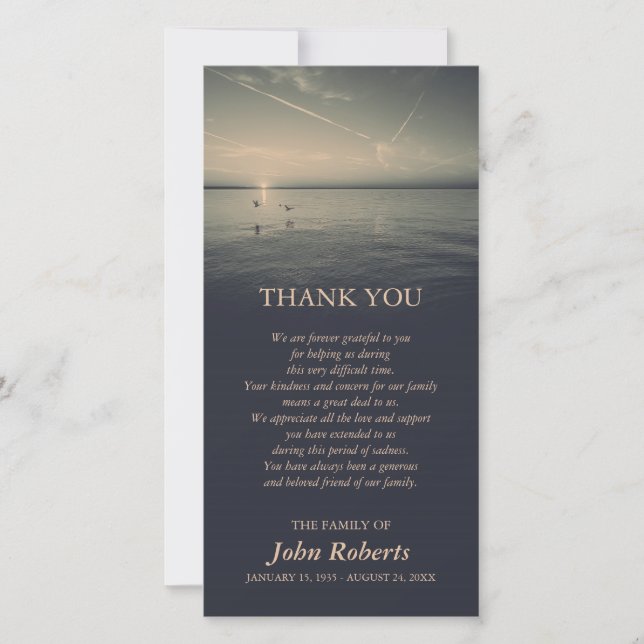 Tarjeta De Agradecimiento Los pájaros de la ceremonia conmemorativa de la (Anverso)