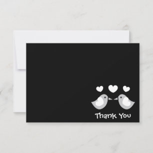 Tarjeta De Agradecimiento Los pájaros del amor le agradecen cardar (el