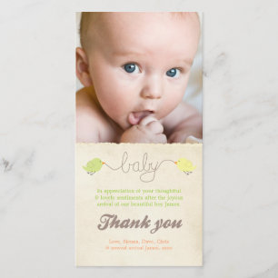 Tarjeta De Agradecimiento Los pájaros lindos le agradecen observar la