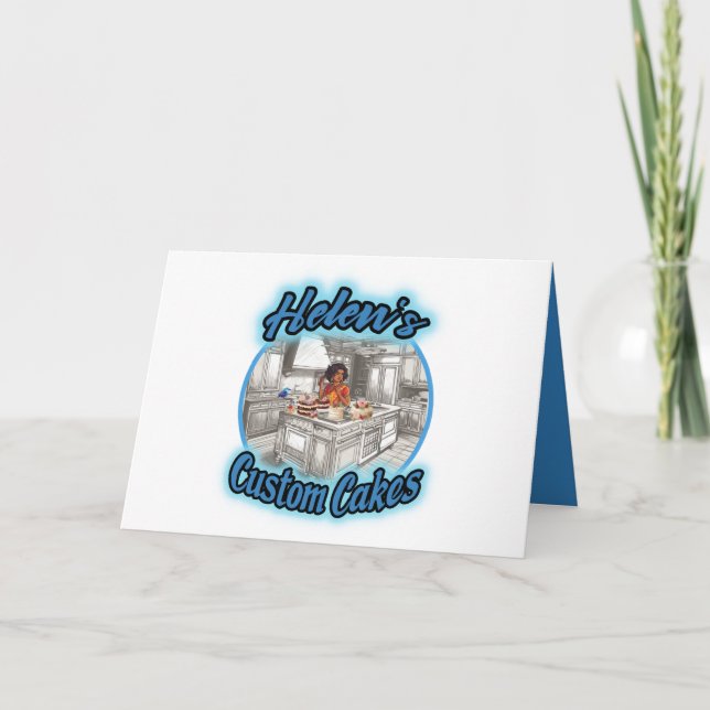 Tarjeta De Agradecimiento Los pasteles Personalizados de Helen (Anverso)