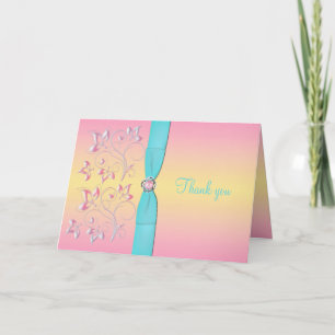Tarjeta De Agradecimiento Los pasteles rosados de la perla y del bonito le