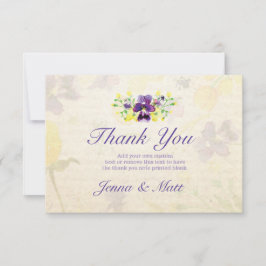 Tarjeta De Agradecimiento Los pensamientos púrpuras perfectos le agradecen